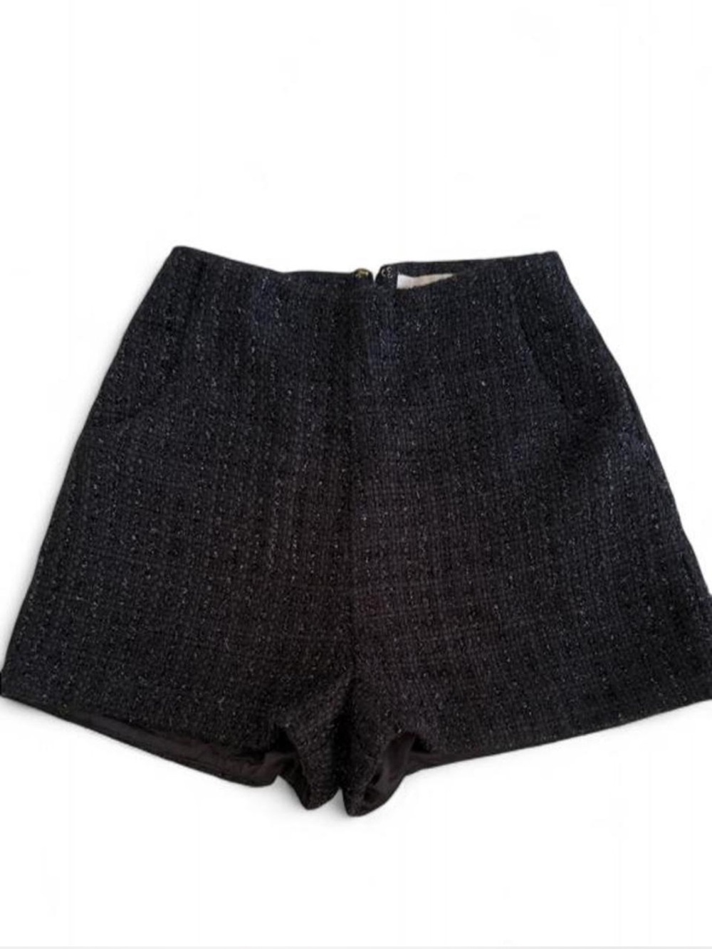 Meshki Black Tweed Shiny Shorts